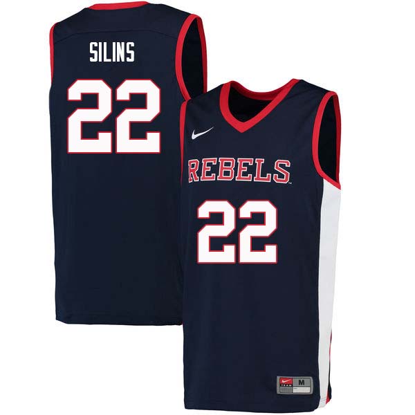 Karlis Silins Ole Miss Rebels NCAA Men's Navy #22 Stitched Limited College Football Jersey KSC5258PT